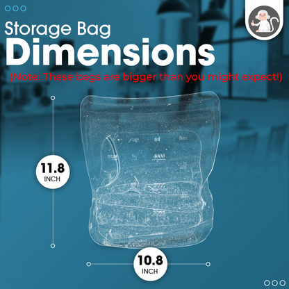 1 Pcs Reusable Sous Vide Silicone Bags - 1 Gallon, 135oz. XXL - Multi-use Food Bag, Storage, Freezer Bags, Zero Waste Food Container, Extra Large Bags (XX-Large - Clear)