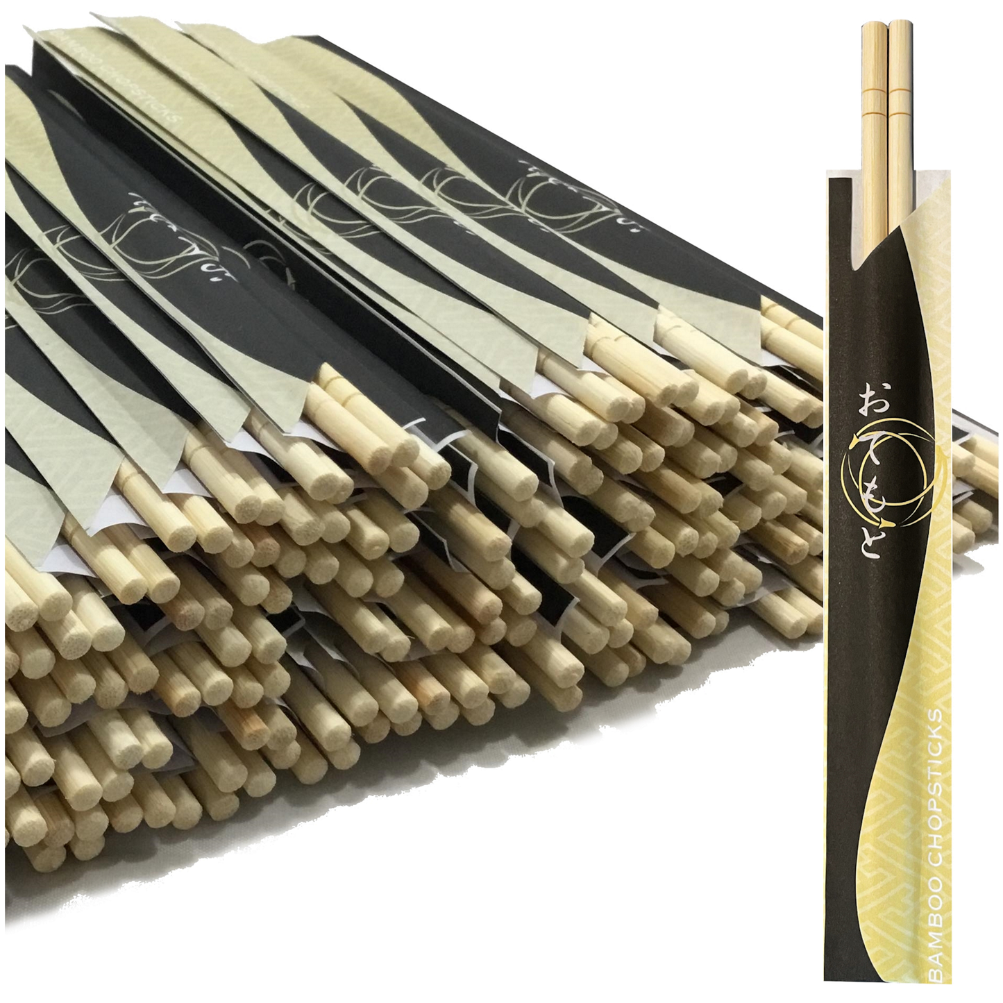 200 Round Separated Disposable Chopsticks [ 9,25" Long ] Bamboo Wooden Chinese Chop sticks - Bamboo Chopstick Bulk - Utensils Premium Quality - (100 Pairs)