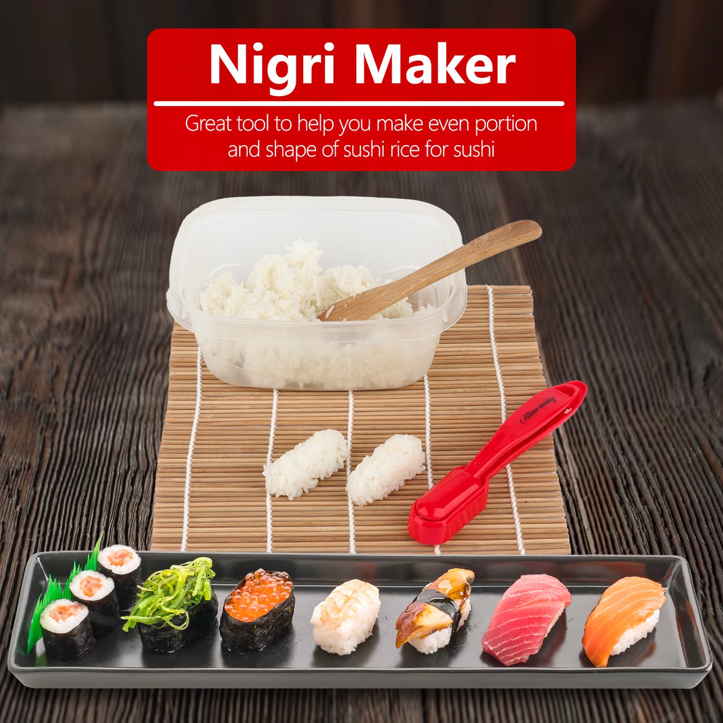 Sushi Making Kit - Elevate Your Sushi Skills in Minutes! Includes New Upgraded Sashimi Knife & Sushi Maker Bazooka, 2 Mats, Nigiri Tool, and More – Perfect for Beginners