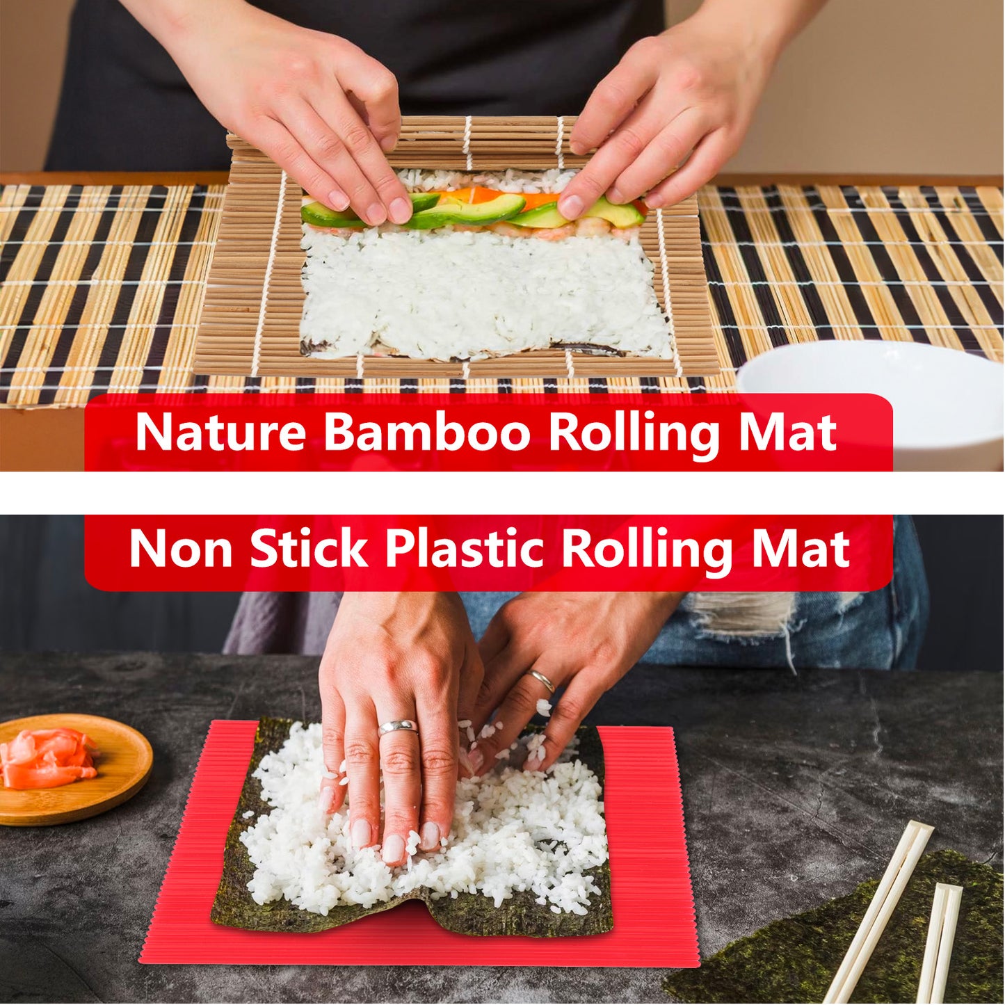 Sushi Making Kit - Elevate Your Sushi Skills in Minutes! Includes New Upgraded Sashimi Knife & Sushi Maker Bazooka, 2 Mats, Nigiri Tool, and More – Perfect for Beginners