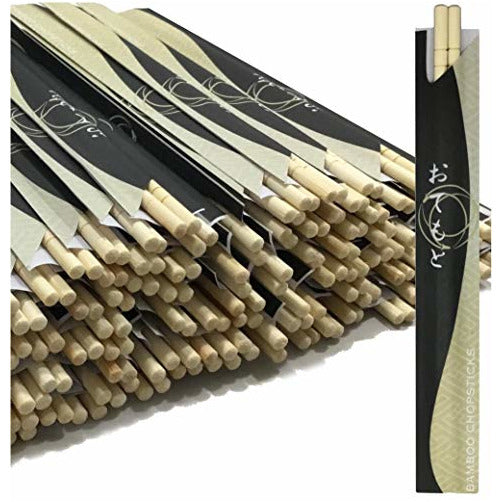 Albino Monkey 200 Round Separated Disposable Chopsticks | Best for Sushi | Bamboo Wooden Chinese Chop sticks - Bamboo Chopstick Bulk - Disposable Utensils Premium Quality - (100 Pairs)